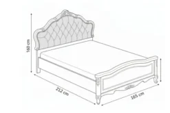Letto classico alla francese 140 X 200 avorio Bella 905