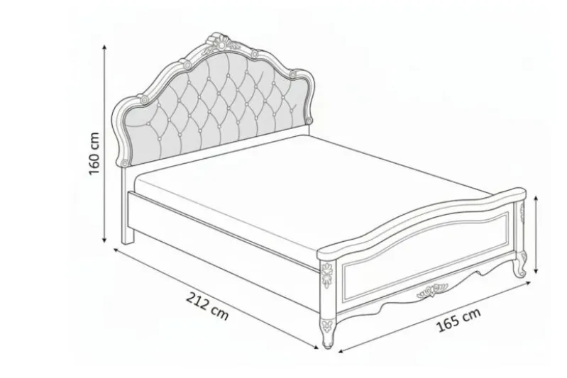 Letto classico alla francese 140 X 200 avorio Bella 905