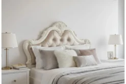 Letto classico imbottito una piazza e mezza legno avorio 120 X 200 BELLA 978