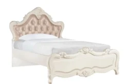 Letto classico imbottito una piazza e mezza legno avorio 120 X 200 BELLA 978