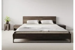 Letto in legno massello di rovere affumicato 180 x 200