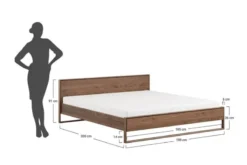 Letto in legno massello di rovere affumicato 180 x 200