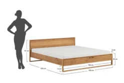 Letto in rovere naturale oliato matrimoniale 180 x 200