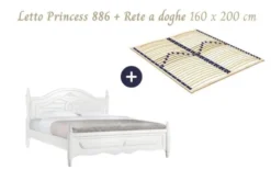 Letto in stile provenzale bianco 160x200 Princess 886