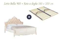 Letto king size classico 180 X 200 color avorio Bella 905