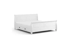 Letto legno massello bianco 140x200 toscano shabby