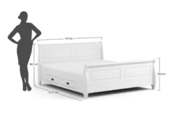 Letto legno massello bianco 140x200 toscano shabby