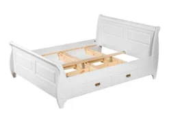 Letto legno massello bianco 140x200 toscano shabby