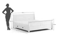 Letto matrimoniale legno massello miele con cassetti 180x200 shabby toscano