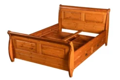 Letto matrimoniale legno massello miele con cassetti 180x200 shabby toscano
