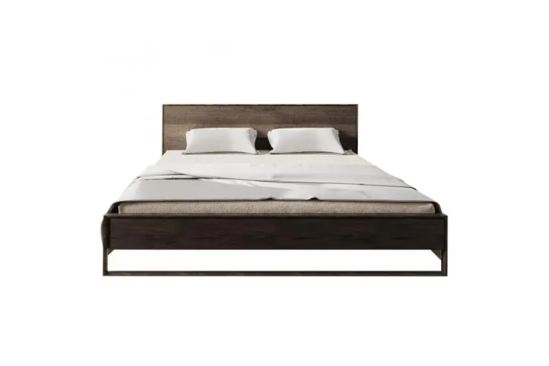 Letto matrimoniale rovere massello affumicato 160 x 200