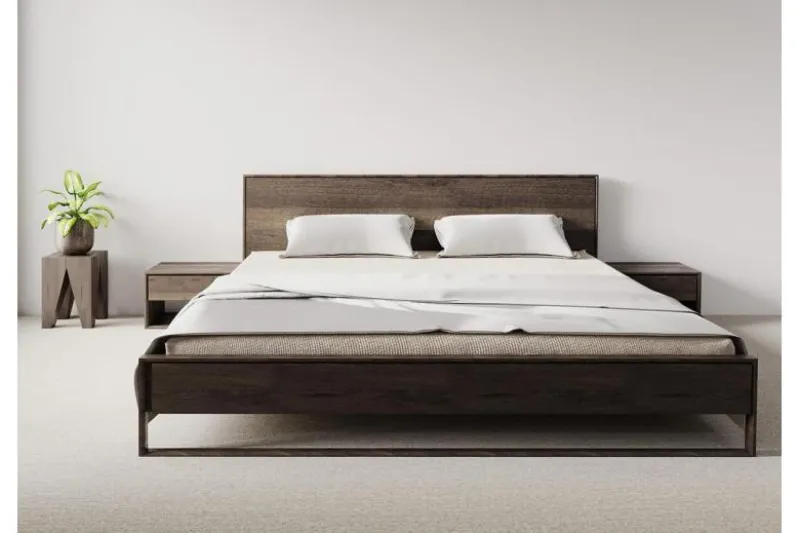 Letto matrimoniale rovere massello affumicato 160 x 200
