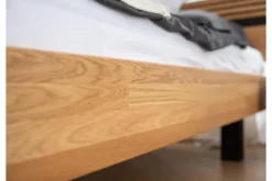 Letto moderno 2 piazze in legno massello naturale e nero 160 x 200