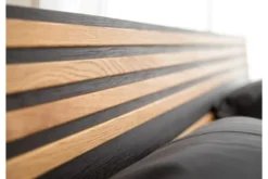 Letto moderno 2 piazze in legno massello naturale e nero 160 x 200