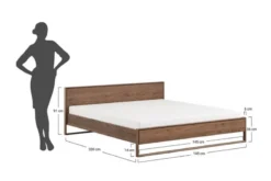Letto 1 piazza e mezzo rovere massello affumicato 140 x 200