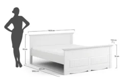 Letto shabby chic alla francese pino massello bianco 140x200