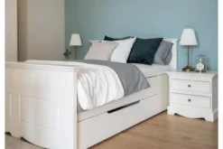 Letto shabby chic pino massello bianco 120x200