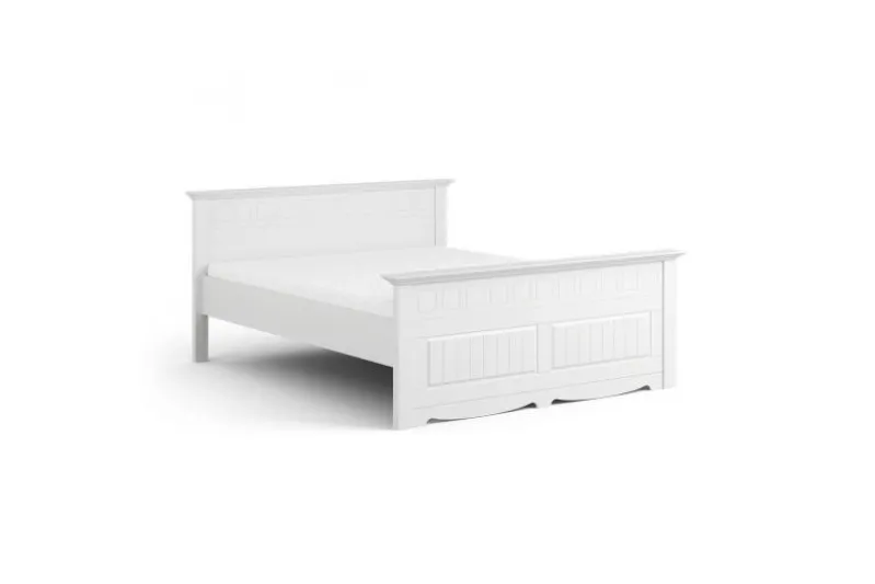 Letto shabby chic pino massello bianco 120x200