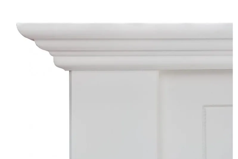 Letto shabby chic pino massello bianco 180x200