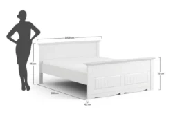 Letto shabby chic pino massello bianco 180x200