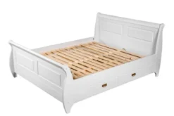 Letto shabby toscano in legno massello pino bianco 180x200