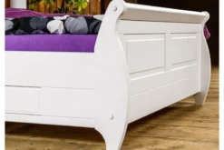 Letto shabby toscano in legno massello pino bianco 180x200