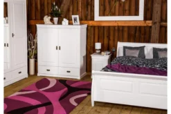Letto shabby toscano in legno massello pino bianco 180x200