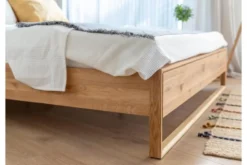 Letto 140x200 in rovere massello naturale oliato design moderno