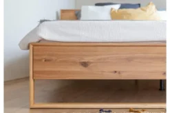 Letto 140x200 in rovere massello naturale oliato design moderno