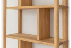 Libreria a parete moderna in rovere massello naturale