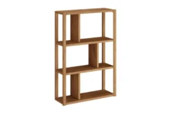 Libreria a parete moderna in rovere massello naturale