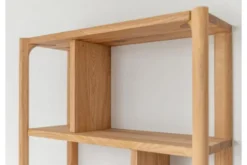 Libreria a parete moderna in rovere massello naturale
