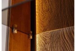 Libreria a parete moderna in rovere massello tabacco