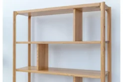 Libreria bassa in legno massello di rovere naturale oliato