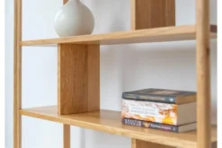Libreria bassa in legno massello di rovere naturale oliato