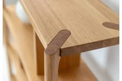 Libreria bassa in legno massello di rovere naturale oliato