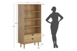 Libreria in legno naturale massello con cassetti