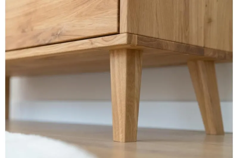 Libreria in legno naturale massello con cassetti