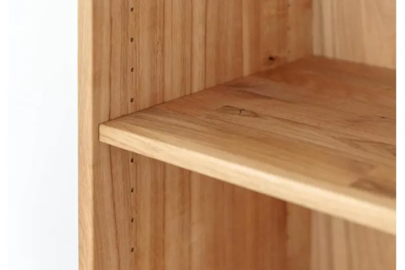 Libreria in legno naturale massello con cassetti