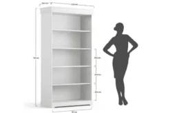 Libreria legno massello bianca stile shabby toscano
