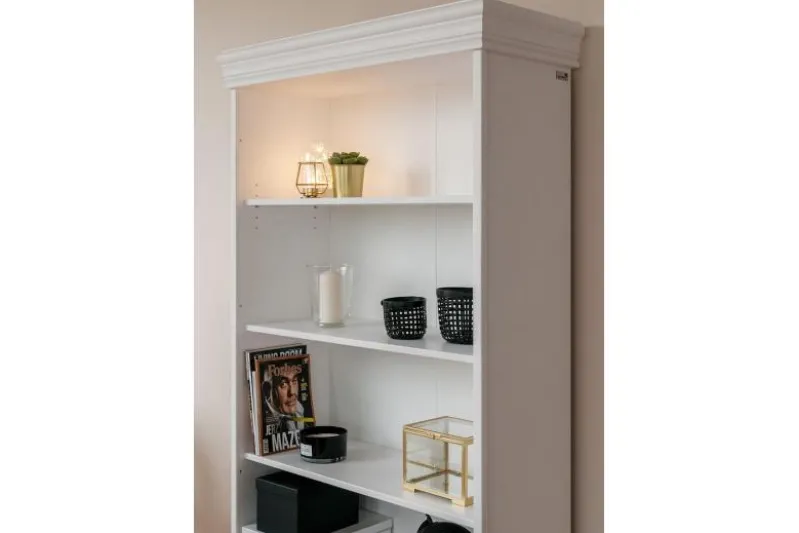 Libreria legno massello bianca stile shabby toscano