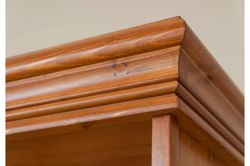 Libreria legno massello pino color miele stile shabby toscano