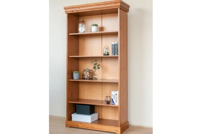 Libreria legno massello pino color miele stile shabby toscano