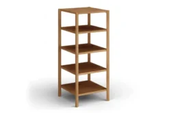 Libreria 4 ripiani in rovere massello naturale moderna