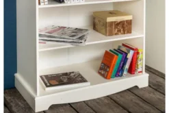Libreria shabby chic pino massello bianco