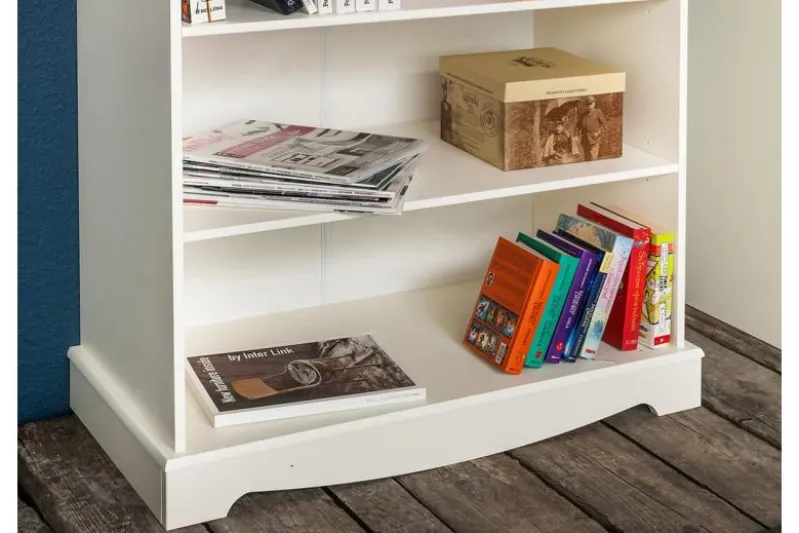 Libreria shabby chic pino massello bianco