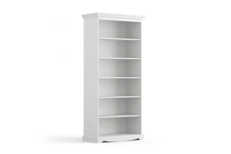 Libreria shabby chic pino massello bianco