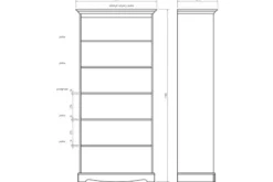 Libreria shabby chic pino massello bianco e tinto noce