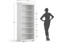 Libreria shabby chic pino massello bianco e tinto noce