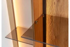 Libreria vetrina pensile moderna in rovere massello naturale